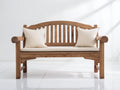 Panche da giardino - legno-tessuto - 127x62x91 cm - marrone-crema - stile classico