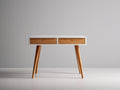 Scrivania - Pannello di legno-Legno - 100x45x78 cm - Bianco-Legno naturale - Moderno rétro