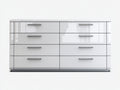 Cassettiera - legno ingegnerizzato-metallo - 165x42x88 cm - Bianco - stile contemporaneo
