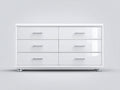 Cassettiera - legno ingegnerizzato-metallo - 145x40x82 cm - Bianco - stile moderno