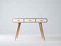 Scrivania - Legno-Pannello di legno - 115x42x78 cm - Bianco-Legno naturale - Moderno rétro