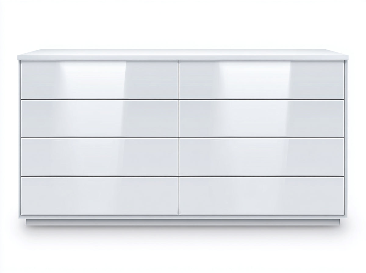 Cassettiera - legno ingegnerizzato - 160x42x90 cm - Bianco - stile minimalista