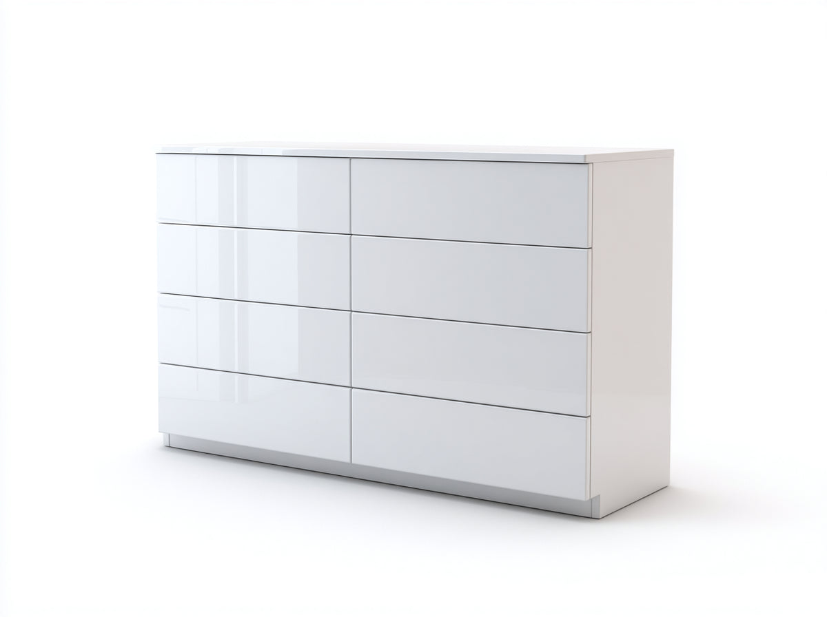 Cassettiera - legno ingegnerizzato - 155x42x90 cm - Bianco - stile minimalista