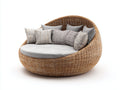 Divani da esterno - Rattan intrecciato-Tessuto - 190x130x96 cm - Naturale-Grigio chiaro - Stile mediterraneo contemporaneo