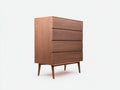 Cassettiera - legno di noce - 80x45x120 cm - Marrone noce - stile mid-century moderno