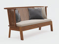 Panche da giardino - Legno-Tessuto - 120x62x80 cm - Marrone-Beige - Moderno