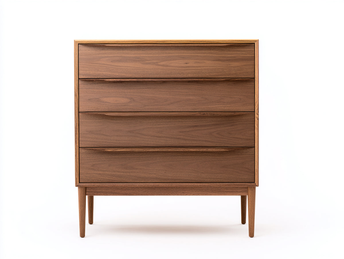 Cassettiera - legno di noce - 85x45x115 cm - Marrone noce - stile mid-century moderno