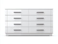 Cassettiera - legno ingegnerizzato-metallo - 155x40x90 cm - Bianco - stile minimalista