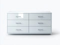 Cassettiera - legno ingegnerizzato-metallo - 140x40x70 cm - Bianco - stile moderno