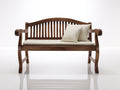 Panche da giardino - legno-tessuto - 130x63x90 cm - marrone scuro-crema - stile tradizionale