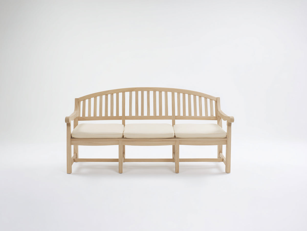 Panche da giardino - Legno-Tessuto - 170x65x90 cm - Naturale-Crema - Classico