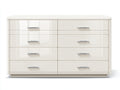 Cassettiera - legno ingegnerizzato-metallo - 150x40x90 cm - Avorio - stile moderno