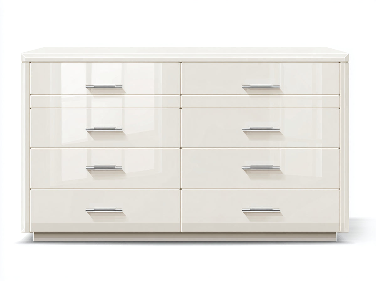 Cassettiera - legno ingegnerizzato-metallo - 150x40x90 cm - Avorio - stile moderno