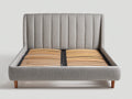 Letto matrimoniale-Tessuto-Legno-215x180x120 cm-Grigio chiaro-Design contemporaneo