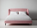 Letto matrimoniale-Velluto-Metallo-215x180x110 cm-Rosa-Design moderno